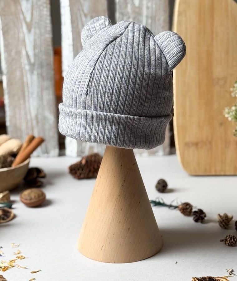 Czapka dziecięca, sweterkowa, szara, Iltom