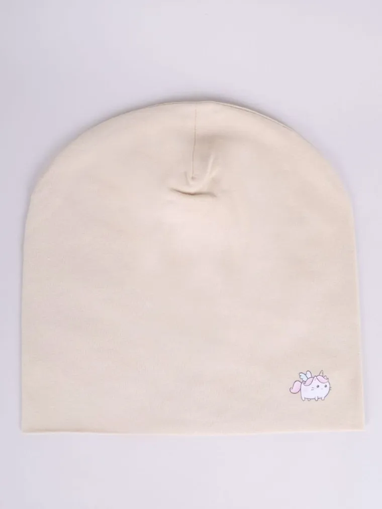 Czapka dziewczęca, beżowa, Yoclub