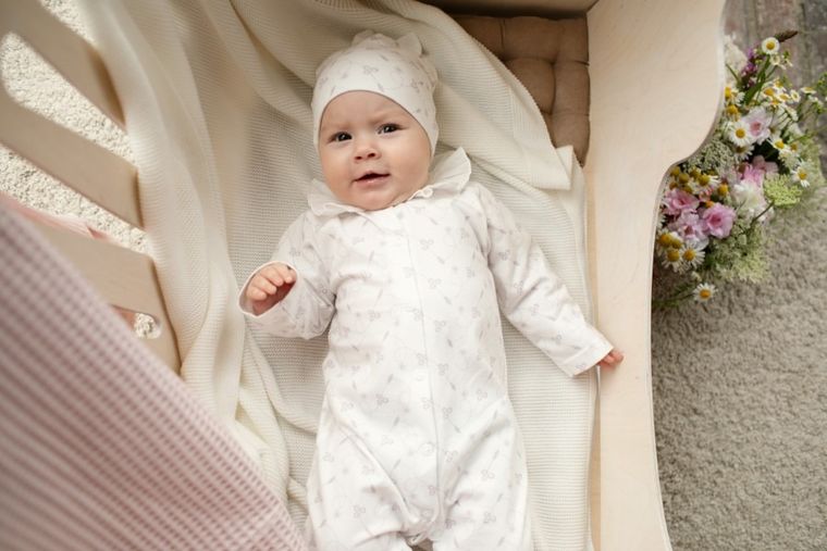 Czapka dziewczęca, ecru, Charlotte, Pinokio