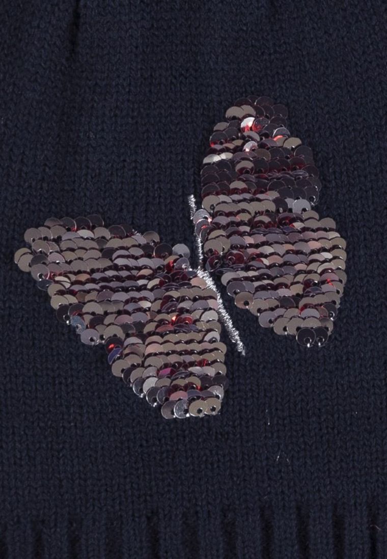 Czapka dziewczęca, granatowa, cekiny, Tom Tailor