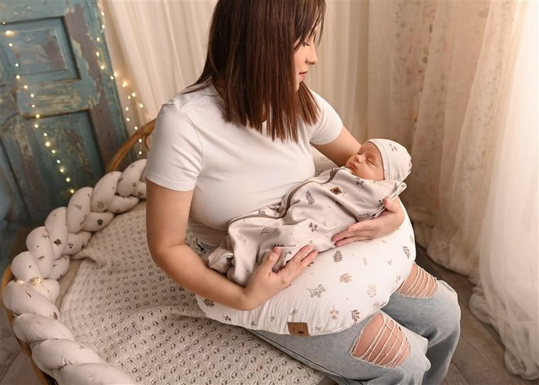 Czapka niemowlęca, beżowa, 2 szt., MimiNu