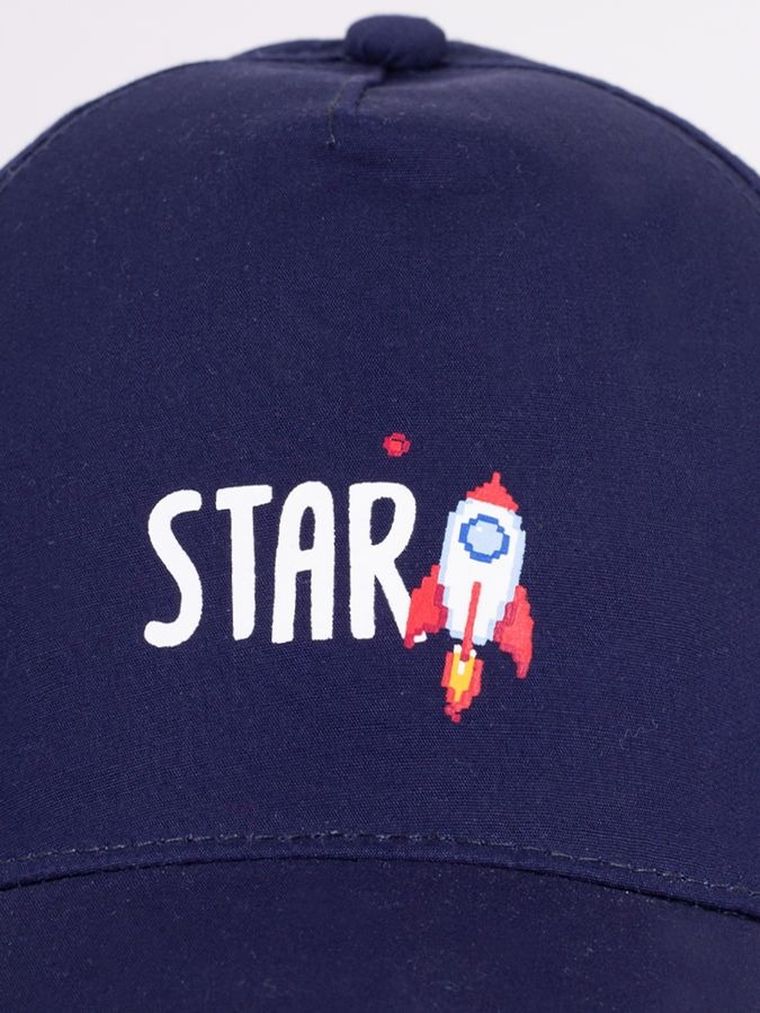 Czapka z daszkiem chłopięca, ciemnoniebieska, Yoclub