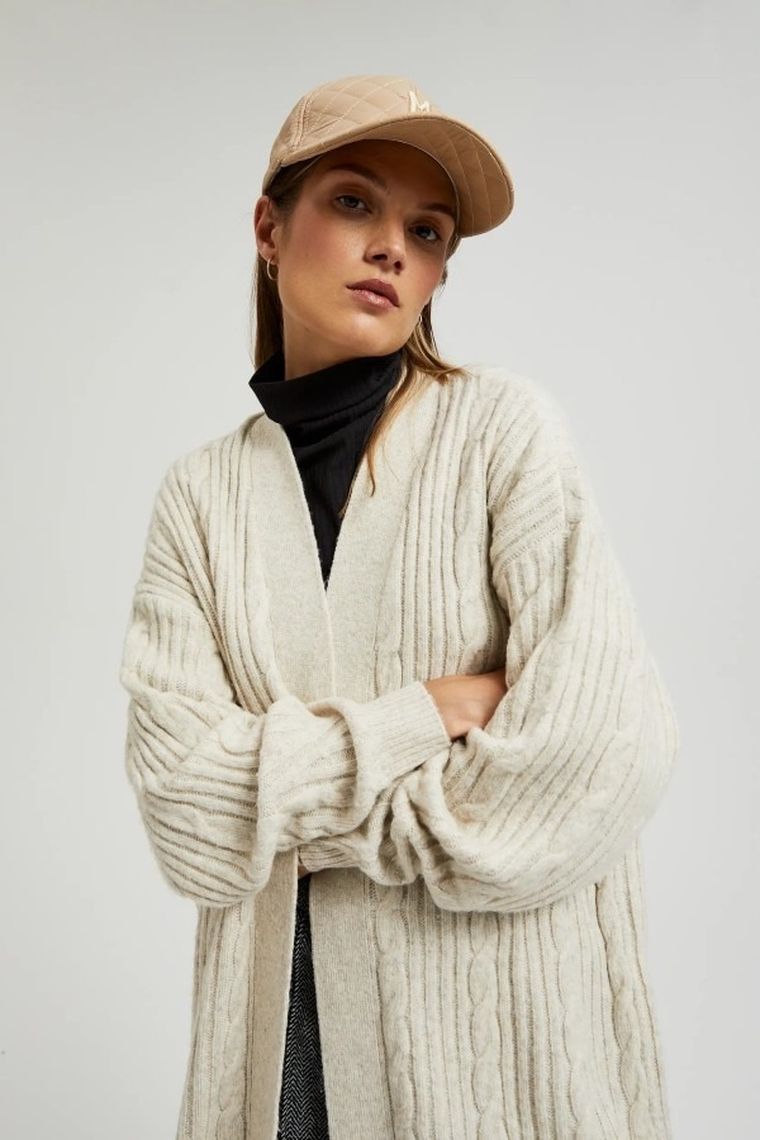 Czapka z daszkiem damska, beżowa, Moodo