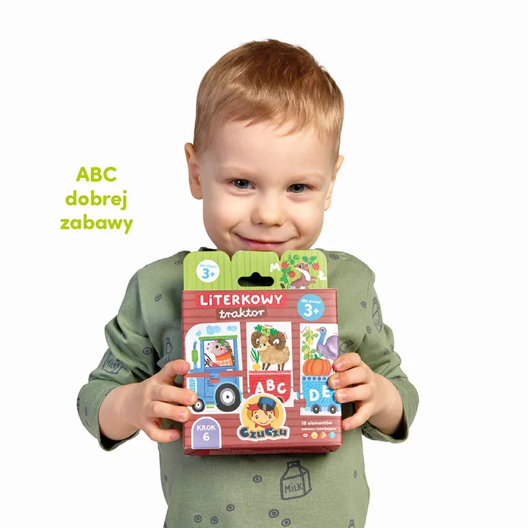 CzuCzu, Literkowy traktor, puzzle, 18 elementów, dla dzieci 3+