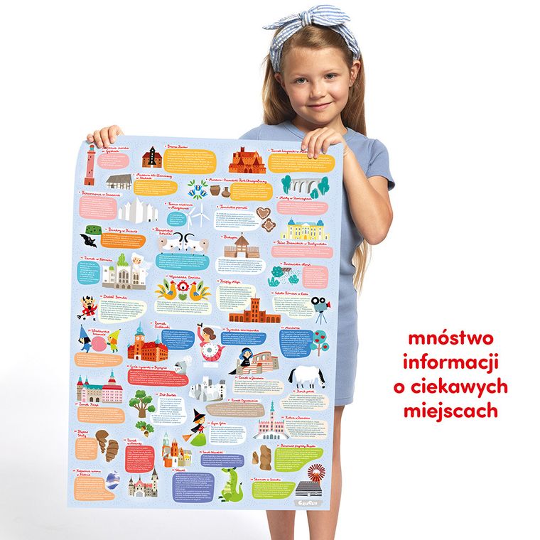 CzuCzu, Mapa Polski, puzzle, 100 elementów + plakat