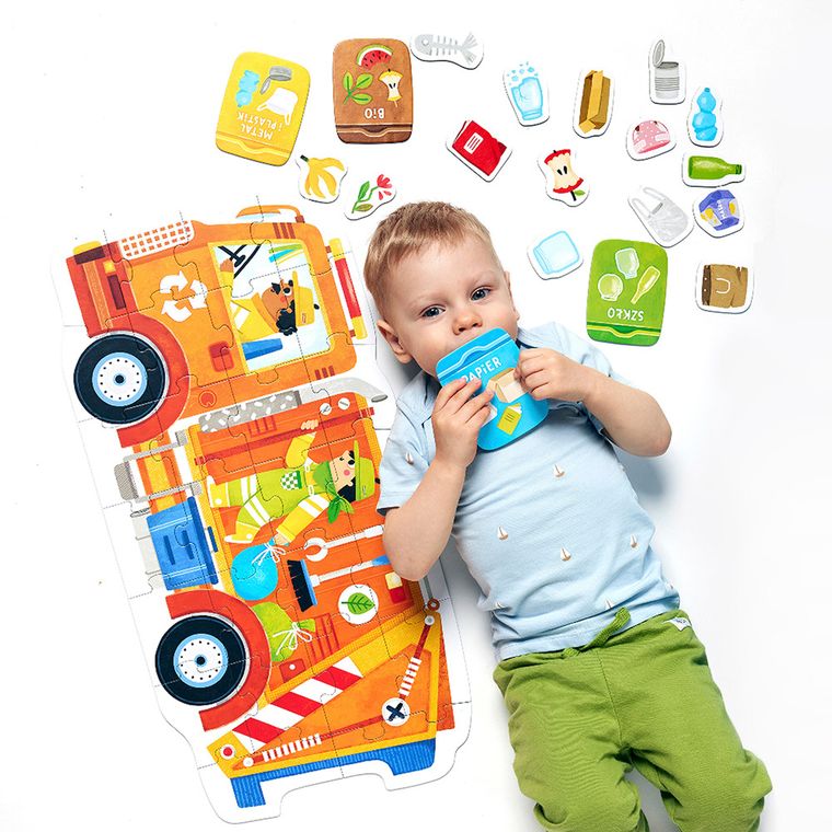 CzuCzu, Moto puzzle, Śmieciarka, 26 elementów