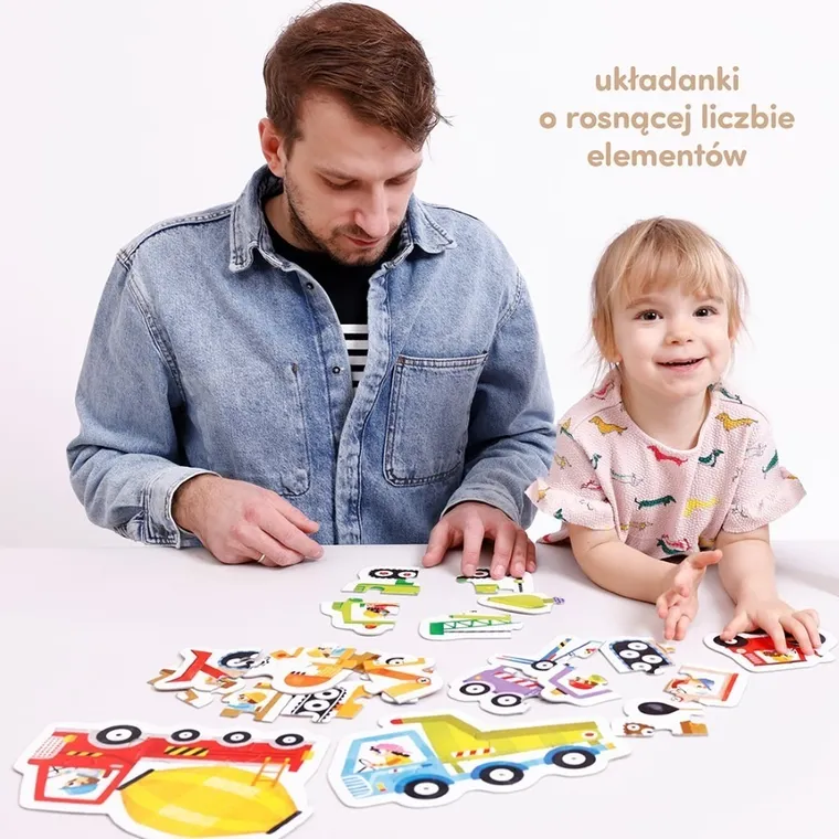 CzuCzu, Pojazdy na budowie, puzzle progresywne