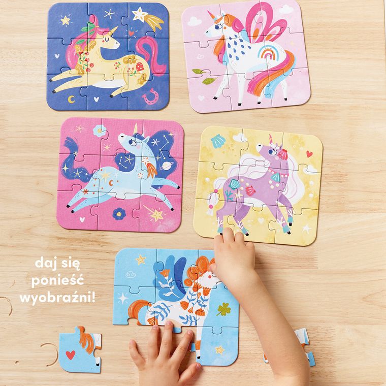 CzuCzu, Puzzle, Baśniowe jednorożce, 3+, 5 x 9 el.