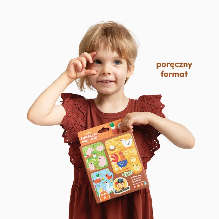 CzuCzu, Puzzle i gra, Zwierzęta małe i duże, 2+, 4 elementy
