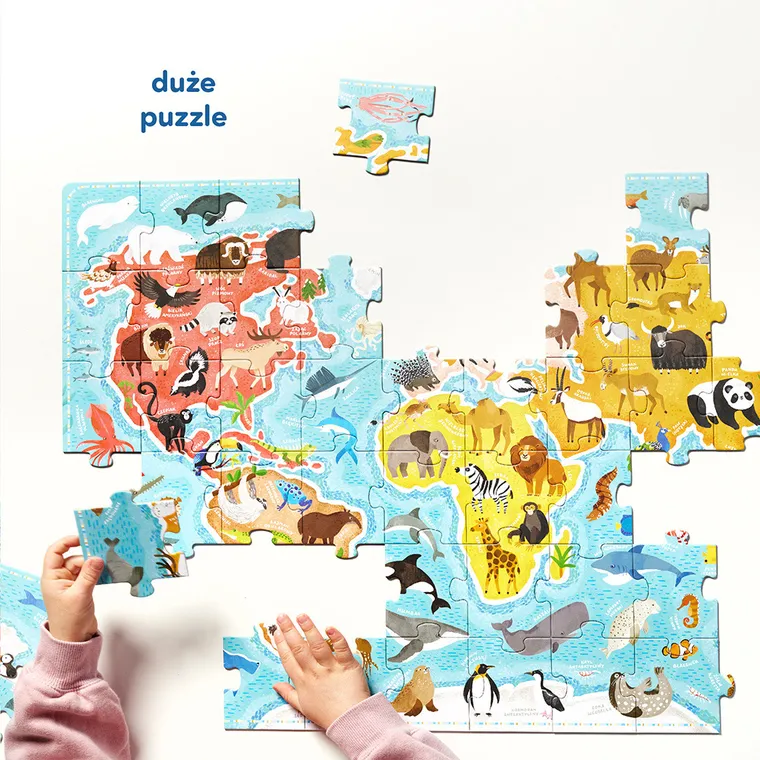 CzuCzu, puzzle małego odkrywcy, Zwierzęta Świata, 60 elementów