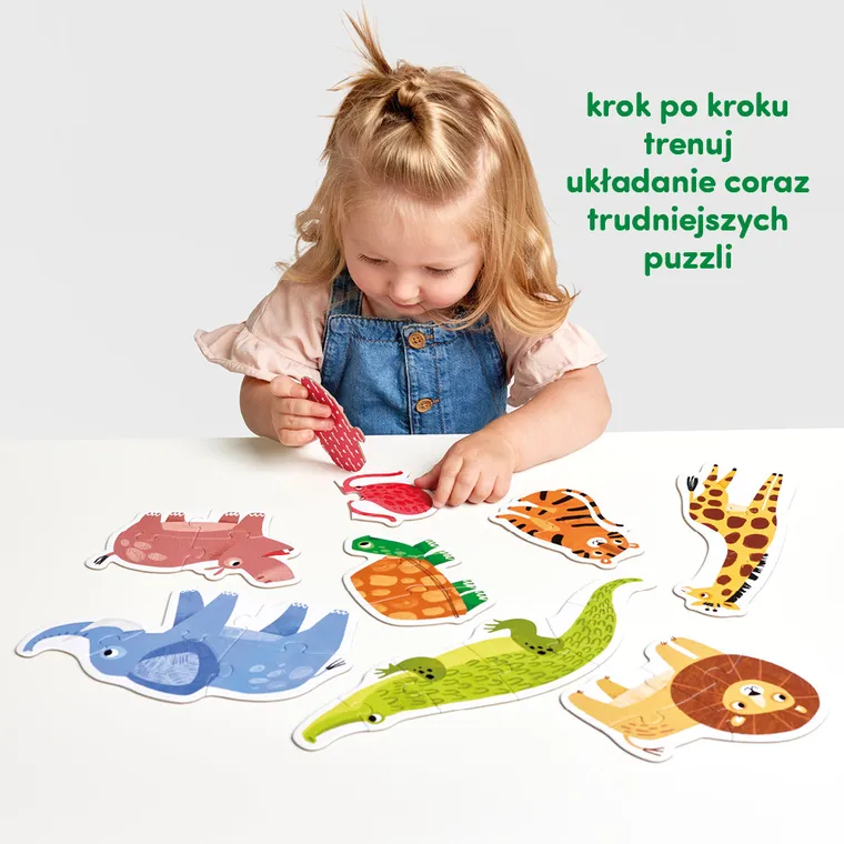 CzuCzu, Puzzle progresywne, Dzikie zwierzątka, 2+, 8 układanek