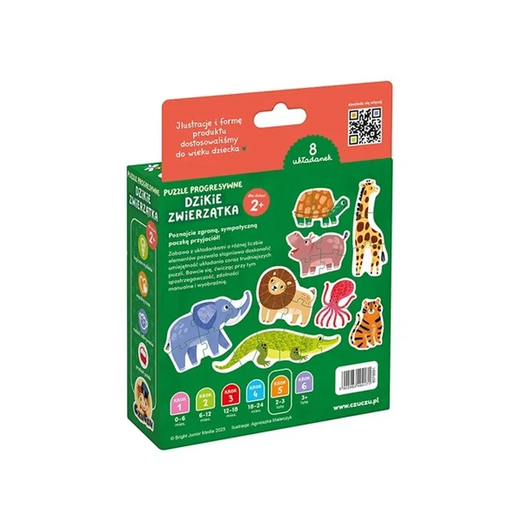CzuCzu, puzzle progresywne, Dzikie zwierzątka 2+