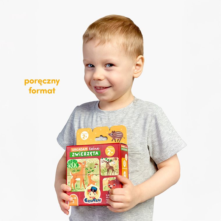 CzuCzu, Układam leśne zwierzęta, puzzle, 4 elementy, 2+