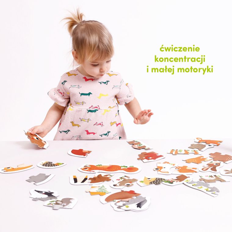 CzuCzu, Zwierzątka w lesie, puzzle progresywne, 2+