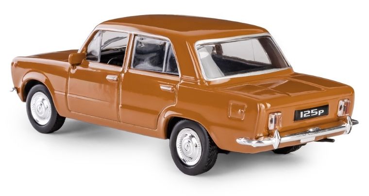 Daffi, Kolekcja Polskiej Motoryzacji, Fiat 125p, pojazd, model metalowy, brązowy, 1:43