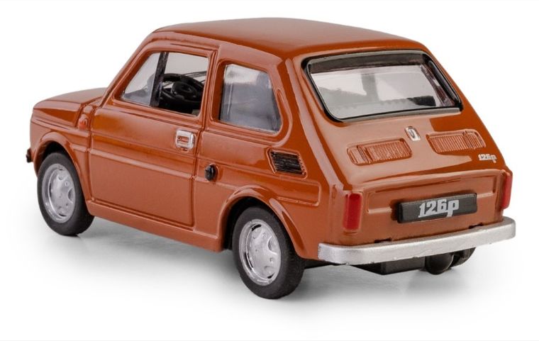 Daffi, Kolekcja Polskiej Motoryzacji, Fiat 126p, pojazd, model metalowy, brązowy, 1:43