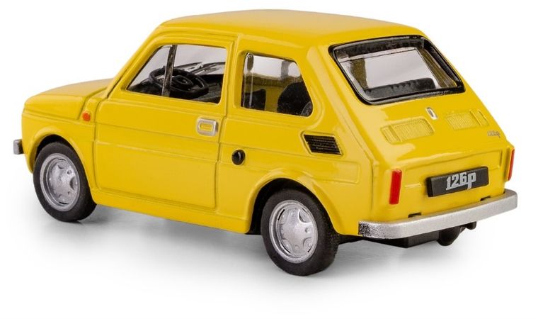 Daffi, Kolekcja Polskiej Motoryzacji, Fiat 126p, pojazd, model metalowy, żółty, 1:43