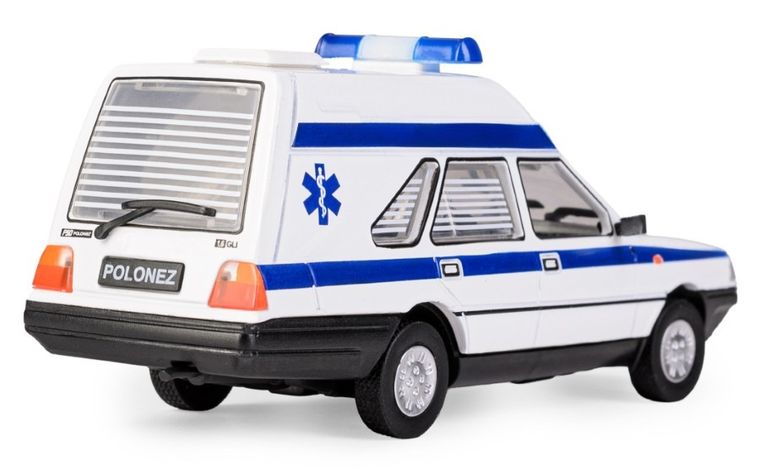 Daffi, Kolekcja Polskiej Motoryzacji, FSO Polonez Cargo Ambulans, pojazd, model metalowy, 1:43