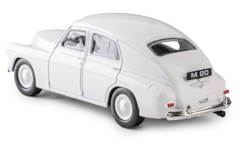 Daffi, Kolekcja Polskiej Motoryzacji, Warszawa M20, pojazd, model metalowy, biały, 1:43