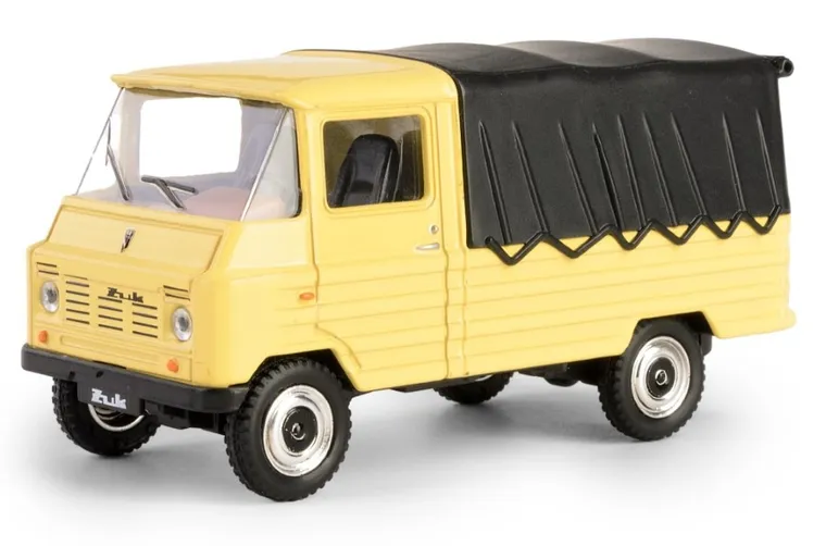 Daffi, Kolekcja Polskiej Motoryzacji, Żuk, pojazd, model metalowy, żółty, 1:43