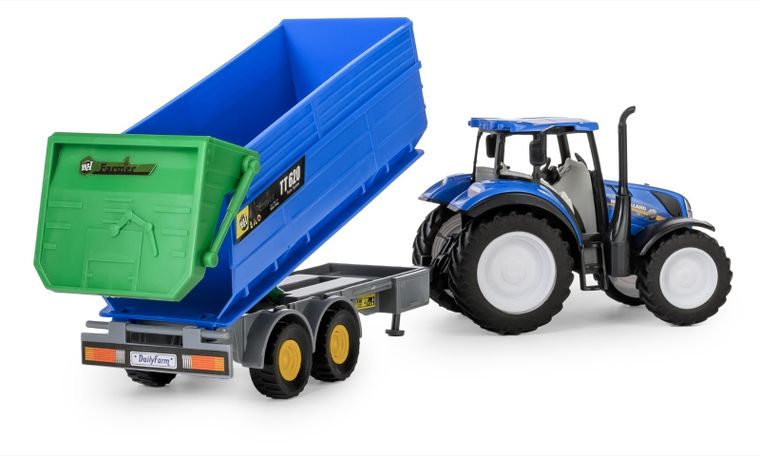 Daffi, Mały Rolnik, New Holland, traktor z przyczepą wywrotką, 1:32