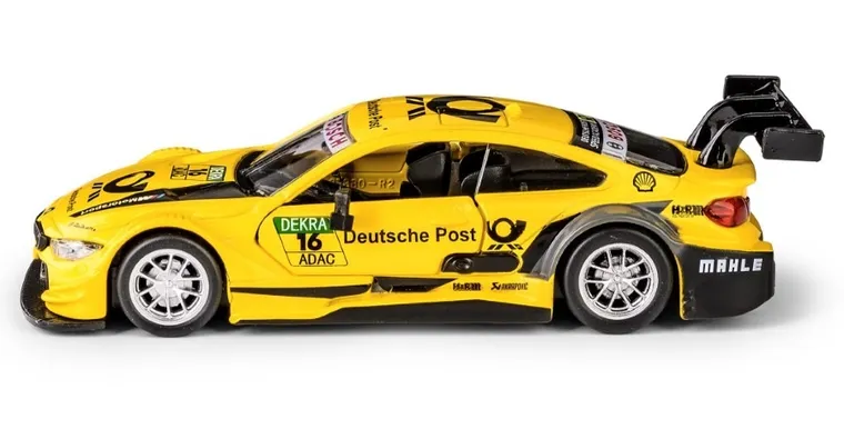 Daffi, MSZ, BMW M4 DTM, pojazd, model metalowy, żółty, 1:44