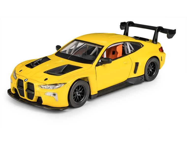 Daffi, MSZ, BMW M4 GT3, pojazd, model metalowy, żółty, 1:32