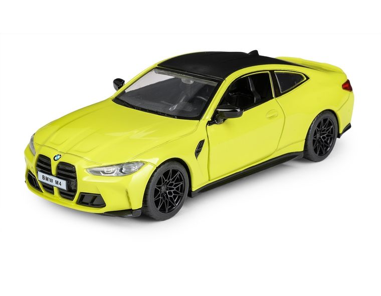Daffi, MSZ, BMW M4, pojazd, model metalowy, żółty, 1:32