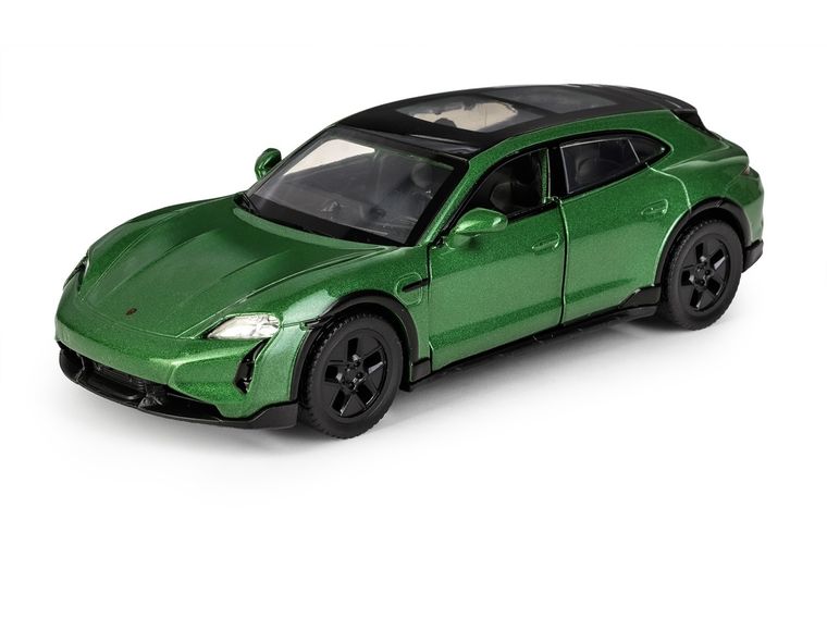 Daffi, MSZ, Porsche Taycan Turbo S Cross Turismo, pojazd, model metalowy, zielony, 1:36