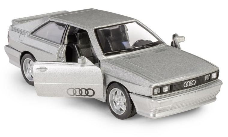 Daffi, RMZ City, Audi Quattro Coupe 1980-1991, pojazd, model metalowy, srebrny, 1:35