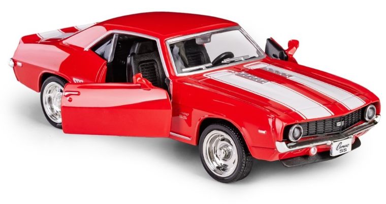 Daffi, RMZ City, Chevrolet Camaro 1969, pojazd, model metalowy, czerwony, 1:36