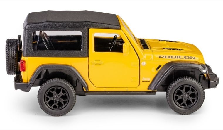 Daffi, RMZ City, Jeep Wrangler Rubicon 2021 Soft Top, pojazd, model metalowy, żółty, 1:32