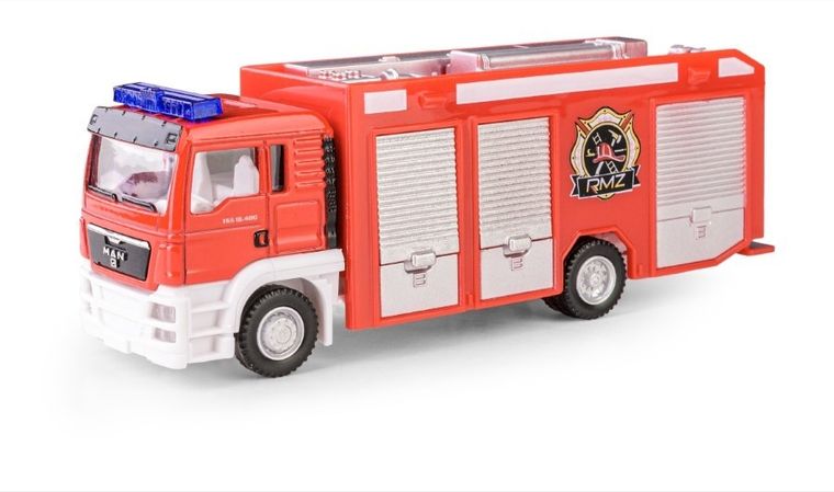 Daffi, RMZ City Junior, Scania wóz strażacki, pojazd, model metalowy, 1:64