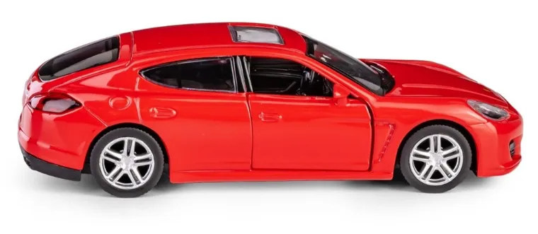 Daffi, RMZ City, Porsche Panamera Turbo, pojazd, model metalowy, czerwony, 1:32