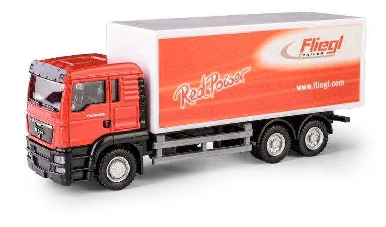 Daffi, RMZ City, Scania fliegl dostawczy, pojazd, model metalowy, 1:64