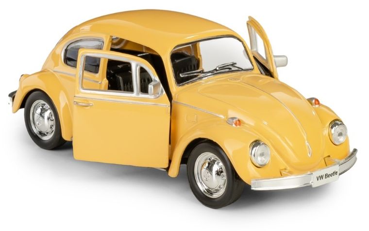 Daffi, RMZ City, Volkswagen Beetle 1967, pojazd, model metalowy, żółty, 1:32