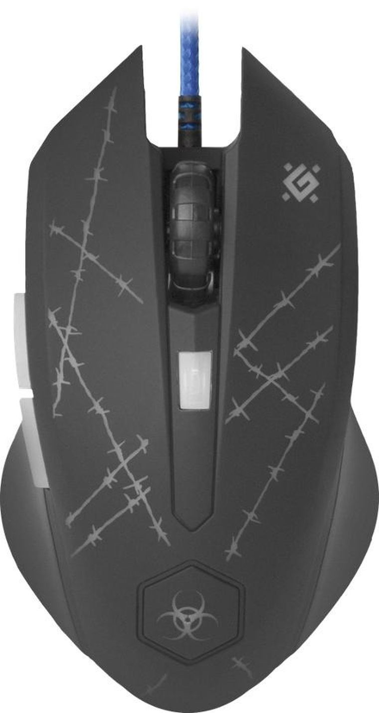 Defender, Forced, mysz przewodowa, Gm-020l 800/1800/2400/3200 Dpi, 6p + podkładka + gra, 52020