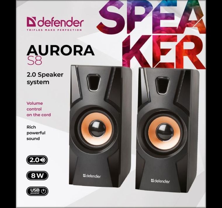 Defender, głośniki, Aurora S8 2.0, 8W, USB, 65408