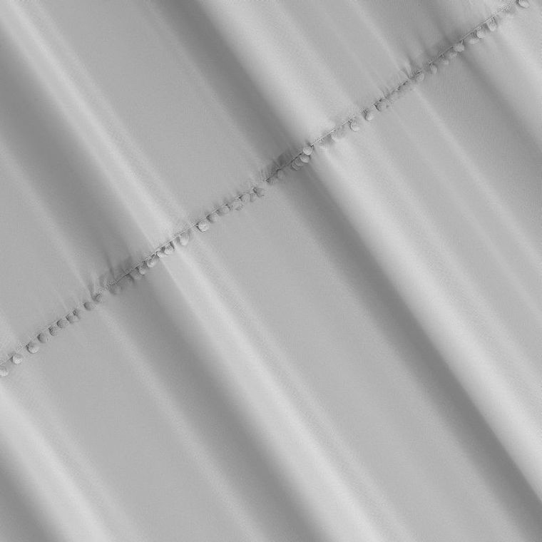 Defne, zasłona gotowa, jednokolorowa, zdobiona pomponami, 135-260 cm