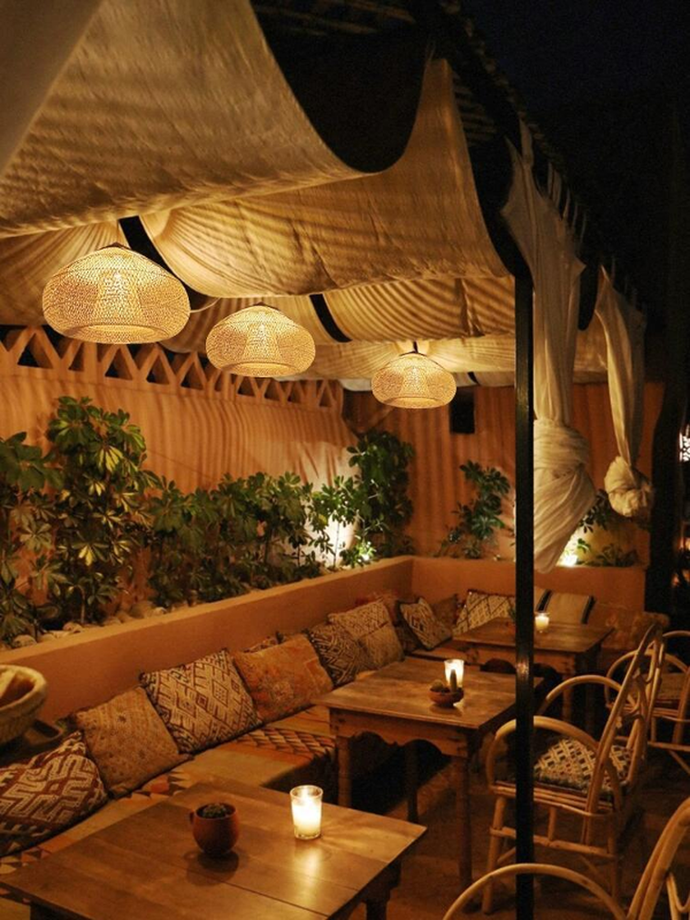 Dekoracyjna, rattanowa lampa wisząca, naturalny kolor, 50 cm