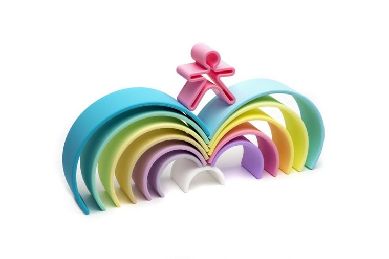 Dena, Silikonowa Tęcza, pastelowa, 12 elementów