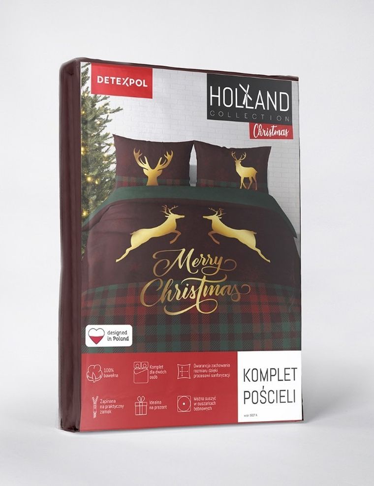 Detexpol, Święta, 2-częściowy komplet pościeli, bawełna, 160-200 cm