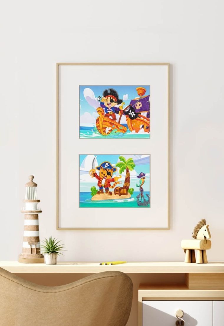 Diamond Dotz by number, diamentowa mozaika, A'hoy pirates, 2 obrazki