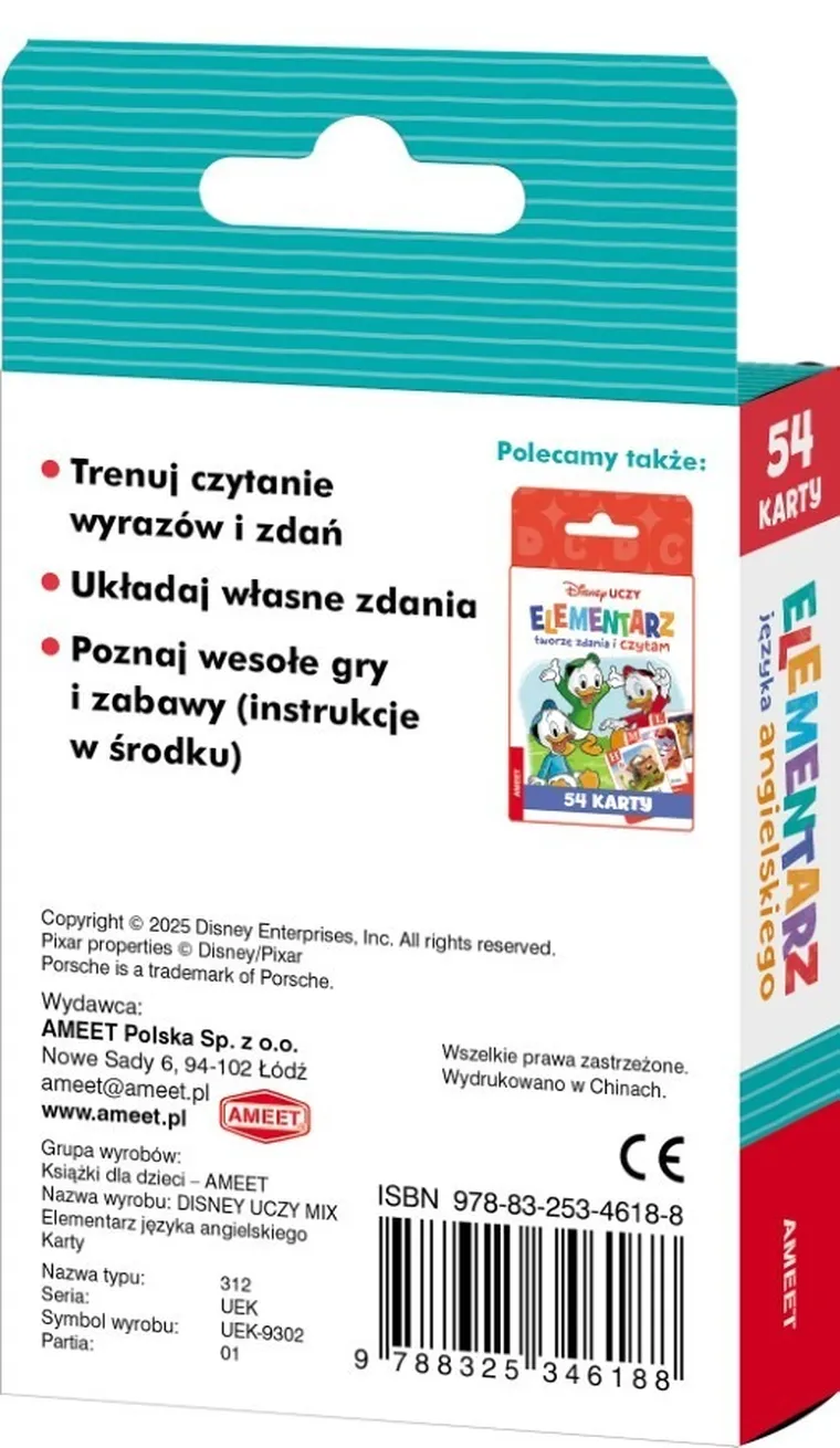 Disney uczy. Elementarz języka angielskiego. Karty