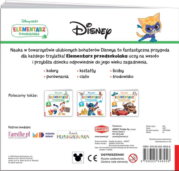 Disney Uczy. Elementarz przedszkolaka. 3 lata!