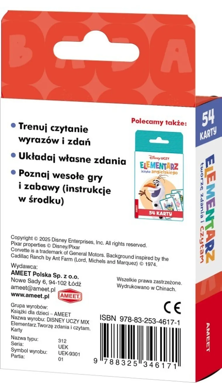 Disney uczy. Tworzę zdania i czytam. Karty