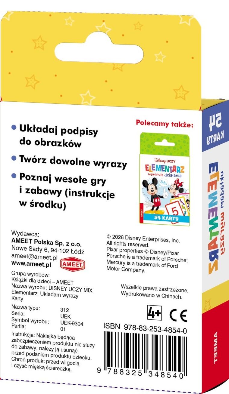Disney uczy. Układam wyrazy. Karty 6+