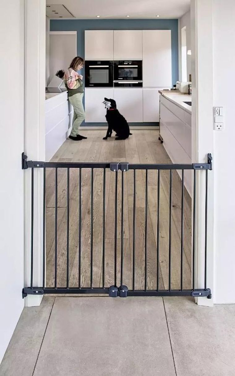 DogSpace, Molly, przykręcana bramka dla psa, czarna, 67-105.5 cm