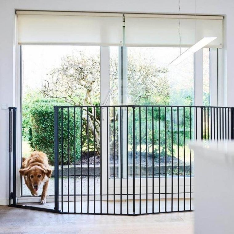 DogSpace, Rocky L, bardzo wysoka, przykręcana bramka dla psa, czarna, 90-221 cm