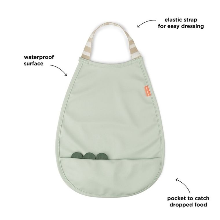 Done by Deer, Croco, śliniak z kieszonką, green